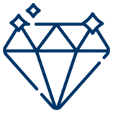 Diamond line art with sparkles
